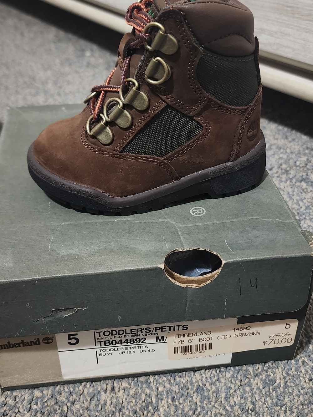 Timberland Toddler Brown Waterproof Hiking Boot